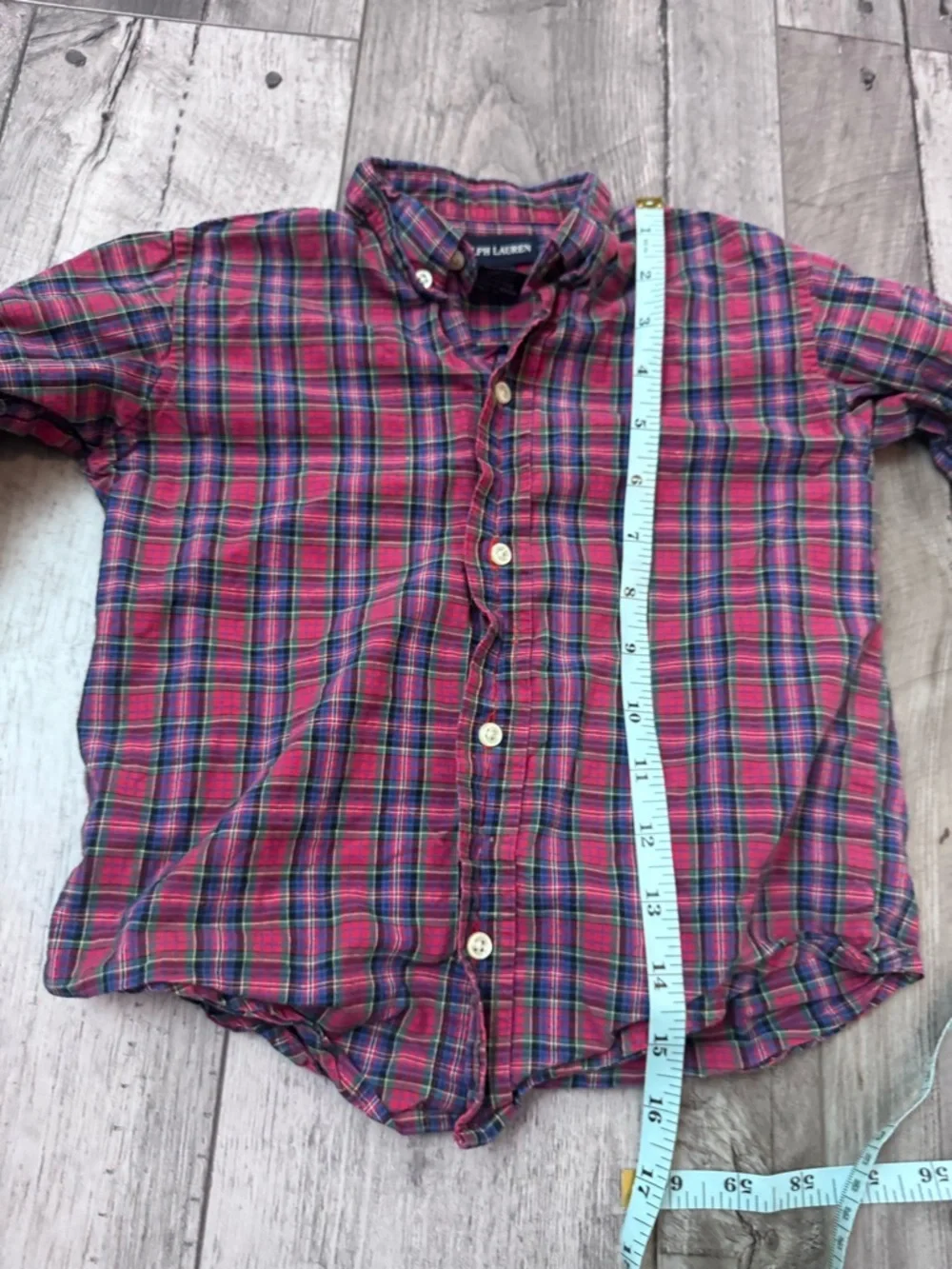 Polo Ralph Lauren Boys 4T Red Plaid Button Front Long Sleeve Cotton Shirt Preppy